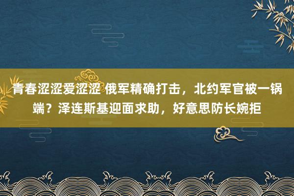 青春涩涩爱涩涩 俄军精确打击，北约军官被一锅端？泽连斯基迎面求助，好意思防长婉拒