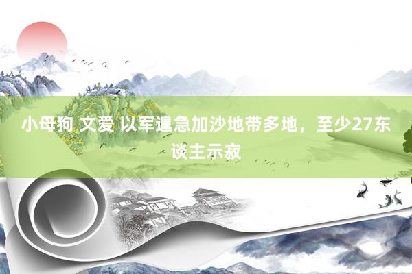 小母狗 文爱 以军遑急加沙地带多地，至少27东谈主示寂