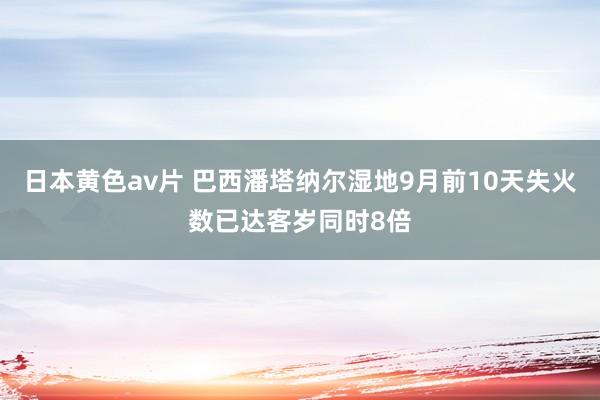 日本黄色av片 巴西潘塔纳尔湿地9月前10天失火数已达客岁同时8倍