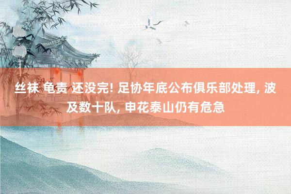 丝袜 龟责 还没完! 足协年底公布俱乐部处理， 波及数十队， 申花泰山仍有危急