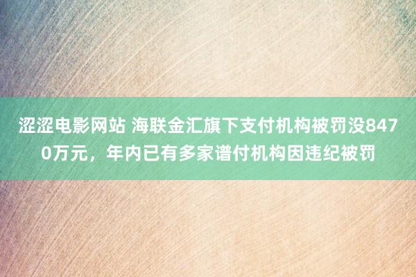 涩涩电影网站 海联金汇旗下支付机构被罚没8470万元，年内已有多家谱付机构因违纪被罚