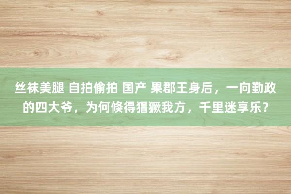 丝袜美腿 自拍偷拍 国产 果郡王身后，一向勤政的四大爷，为何倏得猖獗我方，千里迷享乐？