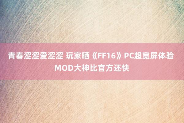 青春涩涩爱涩涩 玩家晒《FF16》PC超宽屏体验 MOD大神比官方还快