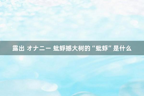 露出 オナニー 蚍蜉撼大树的“蚍蜉”是什么