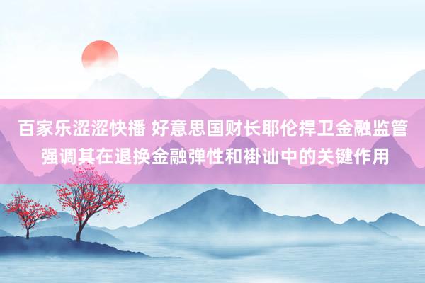 百家乐涩涩快播 好意思国财长耶伦捍卫金融监管 强调其在退换金融弹性和褂讪中的关键作用