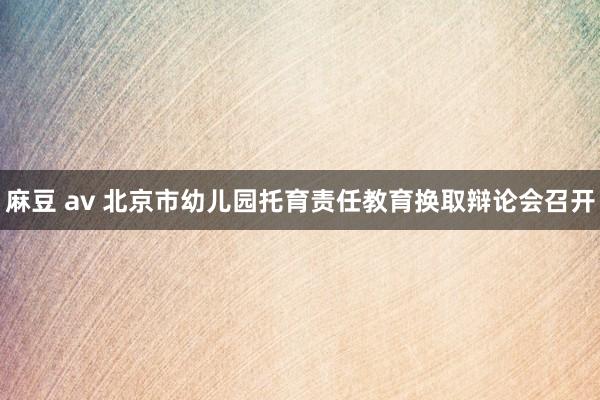 麻豆 av 北京市幼儿园托育责任教育换取辩论会召开