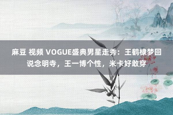 麻豆 视频 VOGUE盛典男星走秀：王鹤棣梦回说念明寺，王一博个性，米卡好敢穿