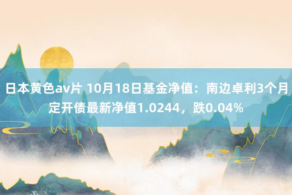 日本黄色av片 10月18日基金净值：南边卓利3个月定开债最新净值1.0244，跌0.04%