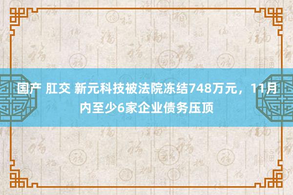 国产 肛交 新元科技被法院冻结748万元，11月内至少6家企业债务压顶