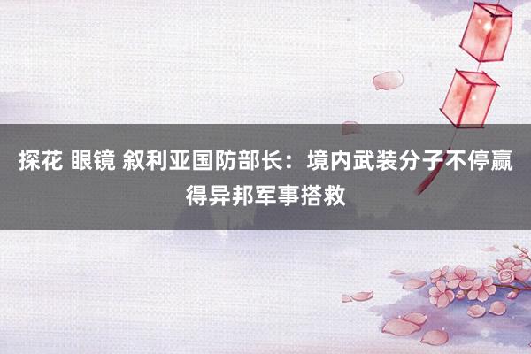 探花 眼镜 叙利亚国防部长：境内武装分子不停赢得异邦军事搭救