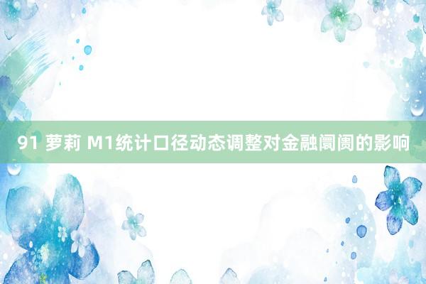 91 萝莉 M1统计口径动态调整对金融阛阓的影响