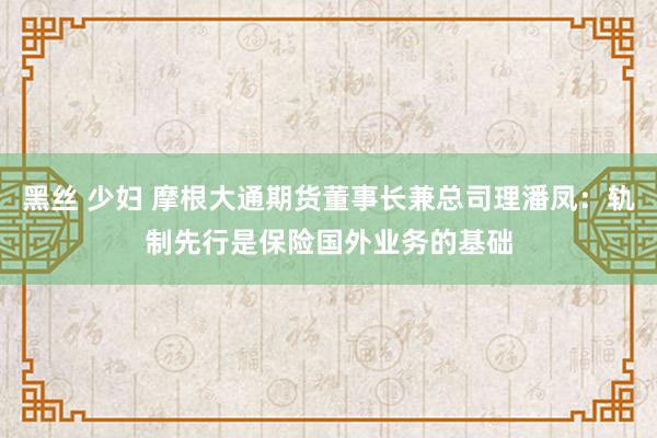 黑丝 少妇 摩根大通期货董事长兼总司理潘凤：轨制先行是保险国外业务的基础