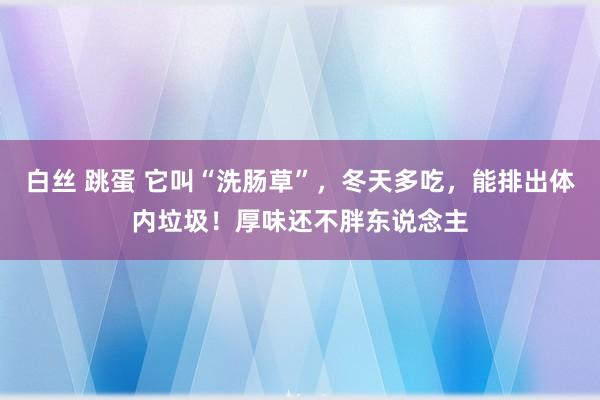 白丝 跳蛋 它叫“洗肠草”，冬天多吃，能排出体内垃圾！厚味还不胖东说念主