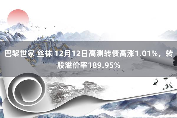 巴黎世家 丝袜 12月12日高测转债高涨1.01%，转股溢价率189.95%