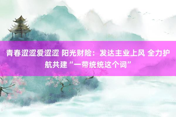 青春涩涩爱涩涩 阳光财险：发达主业上风 全力护航共建“一带统统这个词”