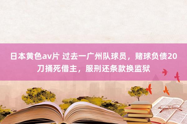 日本黄色av片 过去一广州队球员，赌球负债20刀捅死借主，服刑还条款换监狱